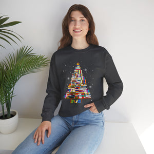 Tree books design unisex sweatshirt Christmas gift for book lover