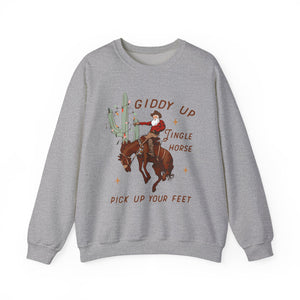 Giddy Up Jingle Horse Pick Up Your Feet Cowboy unisex Sweatshirt gift for Christmas