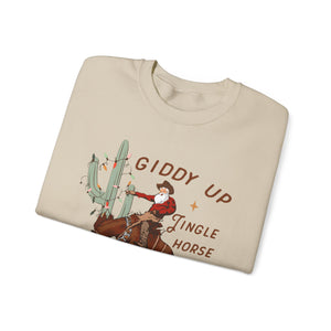 Giddy Up Jingle Horse Pick Up Your Feet Cowboy unisex Sweatshirt gift for Christmas