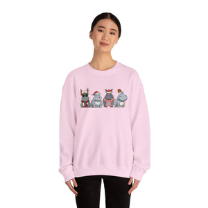 Hippopotamus retro design unisex Sweatshirt for Christmas