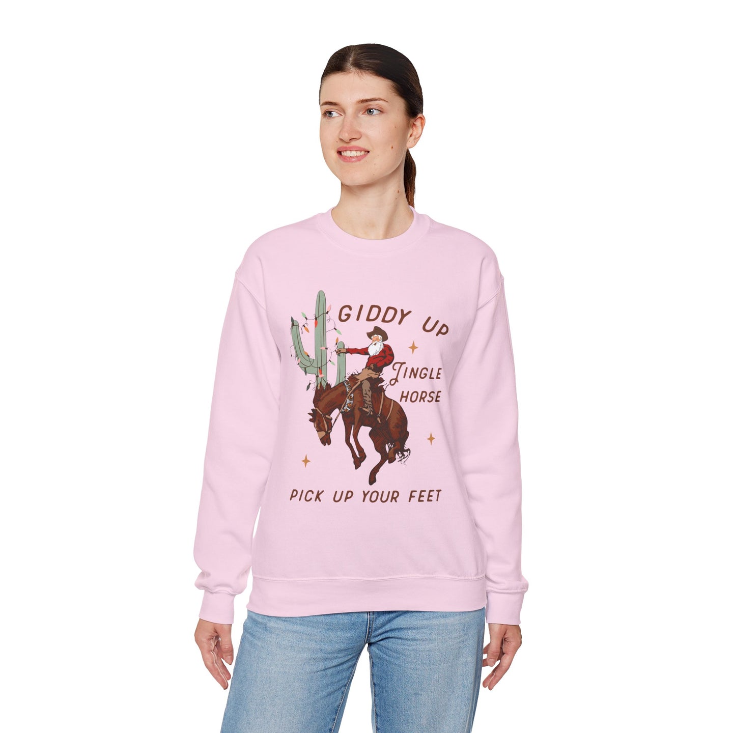 Giddy Up Jingle Horse Pick Up Your Feet Cowboy unisex Sweatshirt gift for Christmas