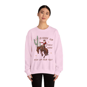 Giddy Up Jingle Horse Pick Up Your Feet Cowboy unisex Sweatshirt gift for Christmas