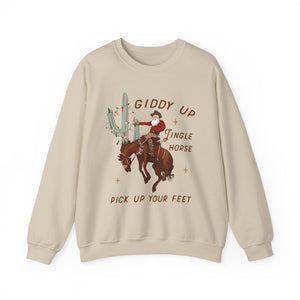 Giddy Up Jingle Horse Pick Up Your Feet Cowboy unisex Sweatshirt gift for Christmas