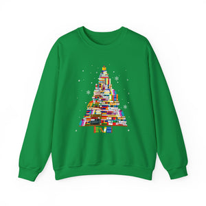 Tree books design unisex sweatshirt Christmas gift for book lover