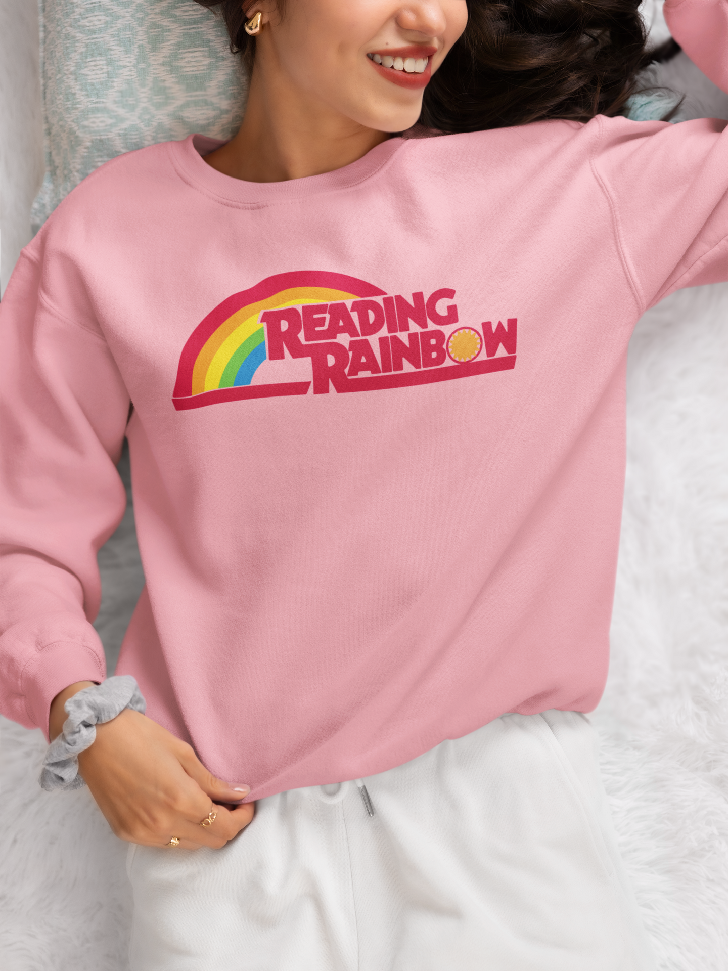 Reading Rainbow unisex Sweatshirt gift for book lover and teacher